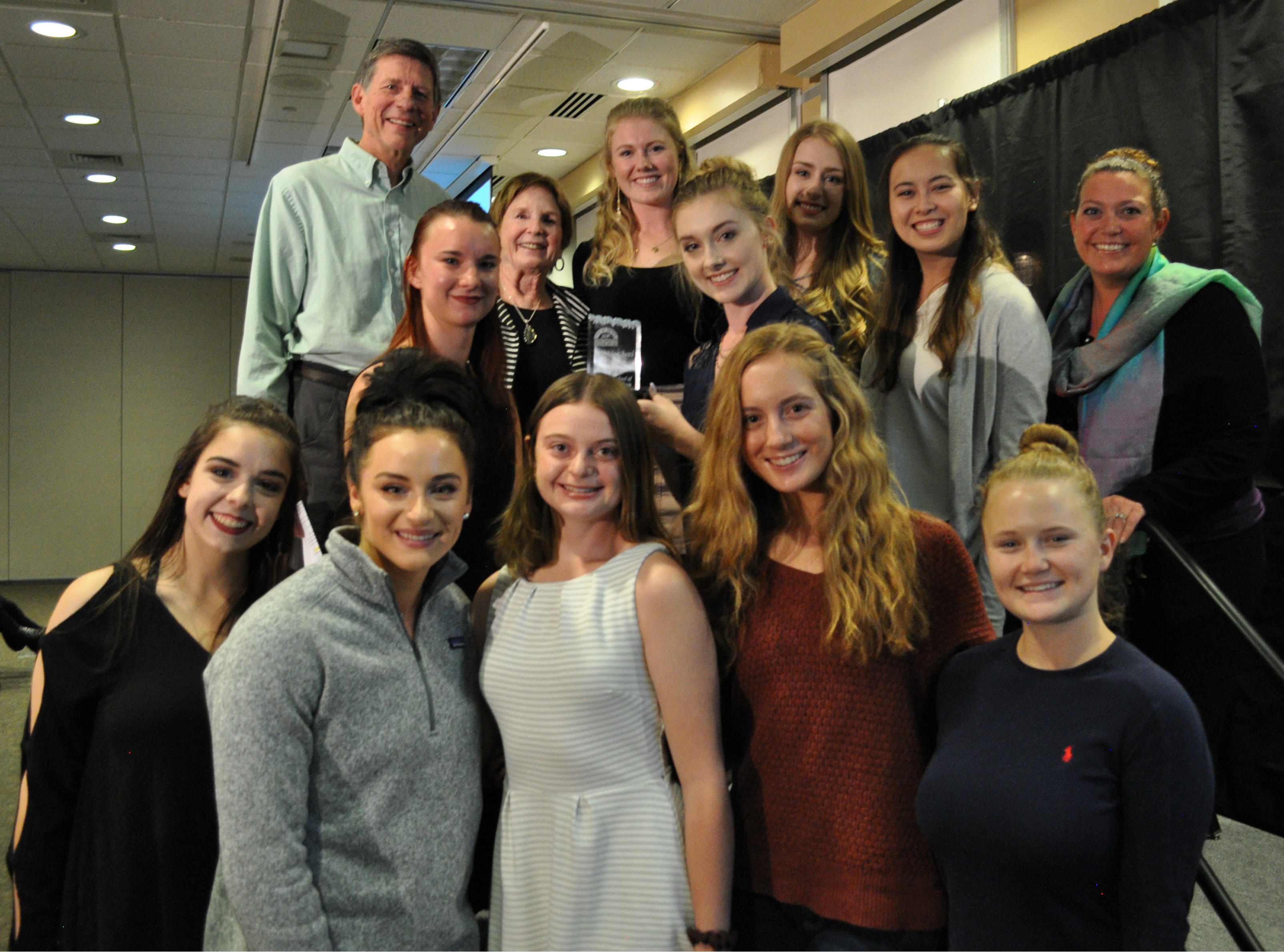 Mines Dance Team accepting their Gold Mine Award